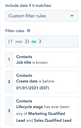 Adding Filter in HubSpot Custom Reports